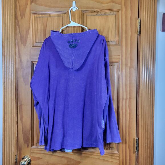 The Collection Royal sweater Jacket Hoodie full Zip Front Dog Patchwork size 3XL - Picture 2 of 6